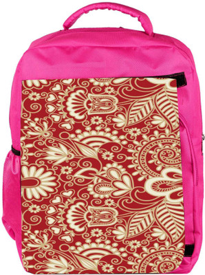 

Snoogg Eco Friendly Canvas Floral Red And White Backpack Rucksack School Travel Unisex Casual Canvas Bag Bookbag Satchel 5 L Backpack(Pink)
