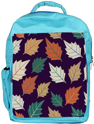 

Snoogg Eco Friendly Canvas Seamless Leaf Pattern Backpack Rucksack School Travel Unisex Casual Canvas Bag Bookbag Satchel 5 L Backpack(Blue)