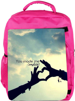 

Snoogg Eco Friendly Canvas You Made Me Complete Backpack Rucksack School Travel Unisex Casual Canvas Bag Bookbag Satchel 5 L Backpack(Pink)