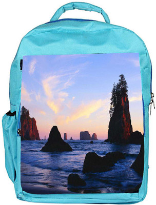 

Snoogg Eco Friendly Canvas Rocks In The Lake Designer Backpack Rucksack School Travel Unisex Casual Canvas Bag Bookbag Satchel 5 L Backpack(Blue)