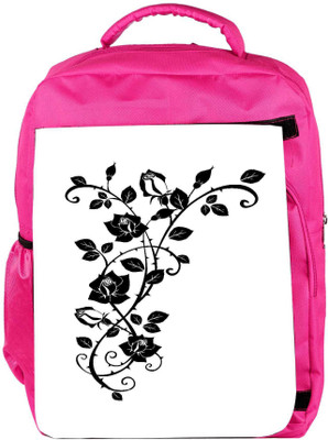 

Snoogg Eco Friendly Canvas Vector Graphic Of Rose With Leaves Backpack Rucksack School Travel Unisex Casual Canvas Bag Bookbag Satchel 5 L Backpack(Pink)