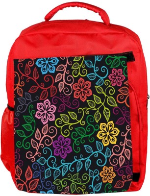 

Snoogg Eco Friendly Canvas Seamless Texture With Flowers And Butterflies Endless Floral Pattern Backpack Rucksack School Travel Unisex Casual Canvas Bag Bookbag Satchel 5 L Backpack(Red)