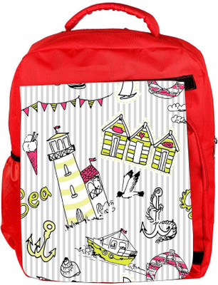 

Snoogg Eco Friendly Canvas Beach Side Designer Backpack Rucksack School Travel Unisex Casual Canvas Bag Bookbag Satchel 5 L Backpack(Red)
