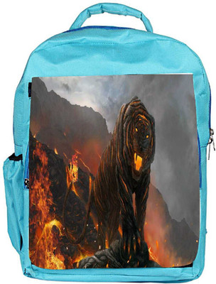 

Snoogg Eco Friendly Canvas Fire Breathing Tiger Designer Backpack Rucksack School Travel Unisex Casual Canvas Bag Bookbag Satchel 5 L Backpack(Blue)