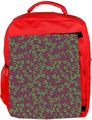 

Snoogg Eco Friendly Canvas Green Leaves Brown Pattern Designer Backpack Rucksack School Travel Unisex Casual Canvas Bag Bookbag Satchel 5 L Backpack(Red)