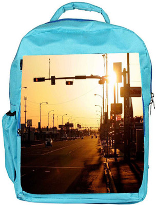 

Snoogg Eco Friendly Canvas Evening Roads Designer Backpack Rucksack School Travel Unisex Casual Canvas Bag Bookbag Satchel 5 L Backpack(Blue)