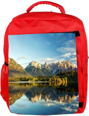 

Snoogg Eco Friendly Canvas Lake Side Mountain Designer Backpack Rucksack School Travel Unisex Casual Canvas Bag Bookbag Satchel 5 L Backpack(Red)
