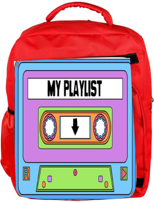 

Snoogg Eco Friendly Canvas Casette Playlist Backpack Rucksack School Travel Unisex Casual Canvas Bag Bookbag Satchel 5 L Backpack(Red)