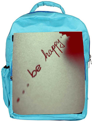 

Snoogg Eco Friendly Canvas Be Happy Designer Backpack Rucksack School Travel Unisex Casual Canvas Bag Bookbag Satchel 5 L Backpack(Blue)