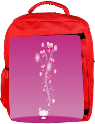 

Snoogg Eco Friendly Canvas Abstract Pink Heart Designer Backpack Rucksack School Travel Unisex Casual Canvas Bag Bookbag Satchel 5 L Backpack(Red)