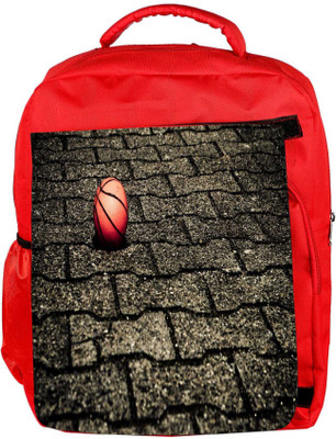 

Snoogg Eco Friendly Canvas Basketball On Street Designer Backpack Rucksack School Travel Unisex Casual Canvas Bag Bookbag Satchel 5 L Backpack(Red)