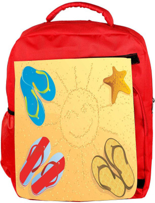 

Snoogg Eco Friendly Canvas Beach Abstract Vector Backpack Rucksack School Travel Unisex Casual Canvas Bag Bookbag Satchel 5 L Backpack(Red)