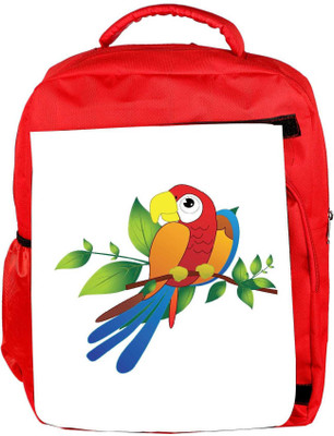 

Snoogg Eco Friendly Canvas Parrot On Branch Illustration Backpack Rucksack School Travel Unisex Casual Canvas Bag Bookbag Satchel 5 L Backpack(Red)