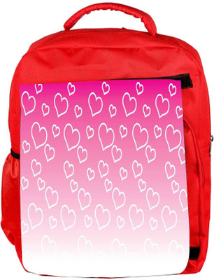 

Snoogg Eco Friendly Canvas White Hearts Designer Backpack Rucksack School Travel Unisex Casual Canvas Bag Bookbag Satchel 5 L Backpack(Red)