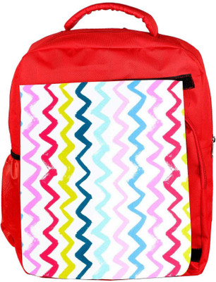 

Snoogg Eco Friendly Canvas Hori Pencil Waves 2571 Backpack Rucksack School Travel Unisex Casual Canvas Bag Bookbag Satchel 5 L Backpack(Red)