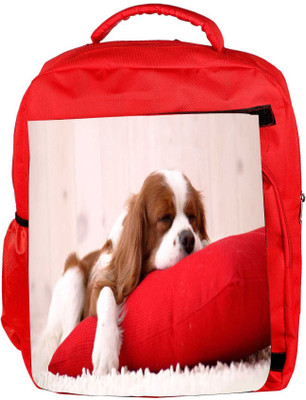

Snoogg Eco Friendly Canvas Dog Sleeping In A Pillow Designer Backpack Rucksack School Travel Unisex Casual Canvas Bag Bookbag Satchel 5 L Backpack(Red)