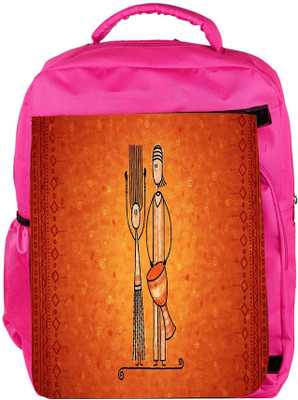 

Snoogg Eco Friendly Canvas Banjo Man Designer Backpack Rucksack School Travel Unisex Casual Canvas Bag Bookbag Satchel 5 L Backpack(Pink)