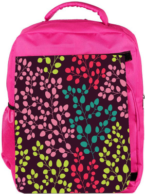 

Snoogg Eco Friendly Canvas Seamless Leaf Pattern Backpack Rucksack School Travel Unisex Casual Canvas Bag Bookbag Satchel 5 L Backpack(Pink)