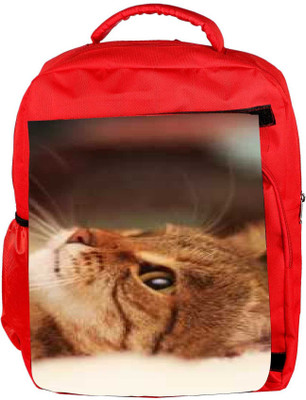 

Snoogg Eco Friendly Canvas Cute Kitty Designer Backpack Rucksack School Travel Unisex Casual Canvas Bag Bookbag Satchel 5 L Backpack(Red)