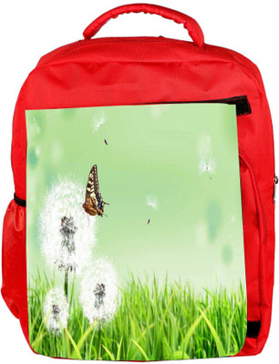 

Snoogg Eco Friendly Canvas Butterfly In White Petals Designer Backpack Rucksack School Travel Unisex Casual Canvas Bag Bookbag Satchel 5 L Backpack(Red)