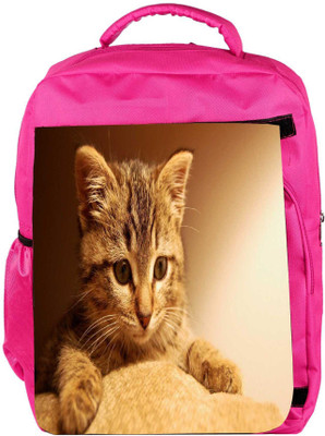 

Snoogg Eco Friendly Canvas Cute Kitty Designer Backpack Rucksack School Travel Unisex Casual Canvas Bag Bookbag Satchel 5 L Backpack(Pink)
