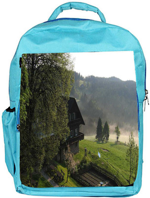 

Snoogg Eco Friendly Canvas Bunglow Near The Lake Designer Backpack Rucksack School Travel Unisex Casual Canvas Bag Bookbag Satchel 5 L Backpack(Blue)