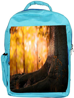 

Snoogg Eco Friendly Canvas Butterfly Under The Tree Designer Backpack Rucksack School Travel Unisex Casual Canvas Bag Bookbag Satchel 5 L Backpack(Blue)