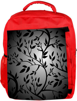 

Snoogg Eco Friendly Canvas Black Trees Seamless Vector Wallpaper Backpack Rucksack School Travel Unisex Casual Canvas Bag Bookbag Satchel 5 L Backpack(Red)