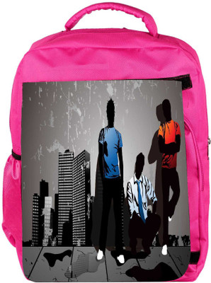 

Snoogg Eco Friendly Canvas Three Boys Designer Backpack Rucksack School Travel Unisex Casual Canvas Bag Bookbag Satchel 5 L Backpack(Pink)