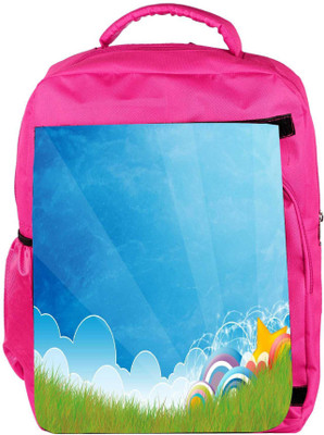 

Snoogg Eco Friendly Canvas Abstract Blue Designer Backpack Rucksack School Travel Unisex Casual Canvas Bag Bookbag Satchel 5 L Backpack(Pink)