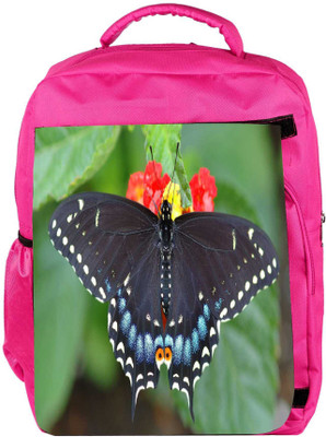 

Snoogg Eco Friendly Canvas Black Butterfly Flying Designer Backpack Rucksack School Travel Unisex Casual Canvas Bag Bookbag Satchel 5 L Backpack(Pink)