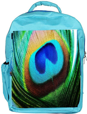 

Snoogg Eco Friendly Canvas Peacock Feather Closeup Backpack Rucksack School Travel Unisex Casual Canvas Bag Bookbag Satchel 5 L Backpack(Blue)