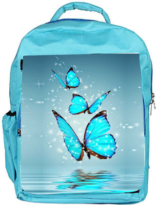 

Snoogg Eco Friendly Canvas Blue Butterfly Digital Backpack Rucksack School Travel Unisex Casual Canvas Bag Bookbag Satchel 5 L Backpack(Blue)