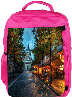 

Snoogg Eco Friendly Canvas Streets At Nite Designer Backpack Rucksack School Travel Unisex Casual Canvas Bag Bookbag Satchel 5 L Backpack(Pink)