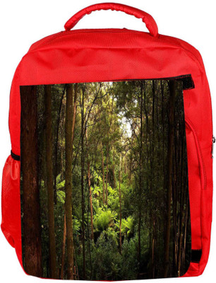 

Snoogg Eco Friendly Canvas Dense Forest Designer Backpack Rucksack School Travel Unisex Casual Canvas Bag Bookbag Satchel 5 L Backpack(Red)