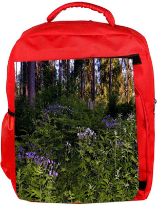 

Snoogg Eco Friendly Canvas Green And Purple Plants Designer Backpack Rucksack School Travel Unisex Casual Canvas Bag Bookbag Satchel 5 L Backpack(Red)
