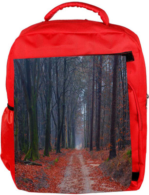 

Snoogg Eco Friendly Canvas Frozen Trees Designer Backpack Rucksack School Travel Unisex Casual Canvas Bag Bookbag Satchel 5 L Backpack(Red)