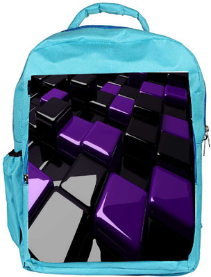 

Snoogg Eco Friendly Canvas Black And Purple Cube Designer Backpack Rucksack School Travel Unisex Casual Canvas Bag Bookbag Satchel 5 L Backpack(Blue)