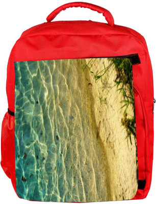 

Snoogg Eco Friendly Canvas Clear Sea Beach Designer Backpack Rucksack School Travel Unisex Casual Canvas Bag Bookbag Satchel 5 L Backpack(Red)