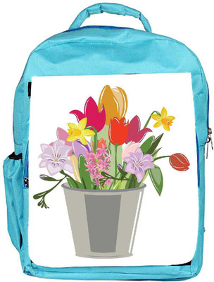 

Snoogg Eco Friendly Canvas Abstract Spring Illustration With Lots Of Flowers Backpack Rucksack School Travel Unisex Casual Canvas Bag Bookbag Satchel 5 L Backpack(Blue)