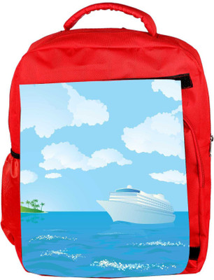 

Snoogg Eco Friendly Canvas Cruise Vector Backpack Rucksack School Travel Unisex Casual Canvas Bag Bookbag Satchel 5 L Backpack(Red)
