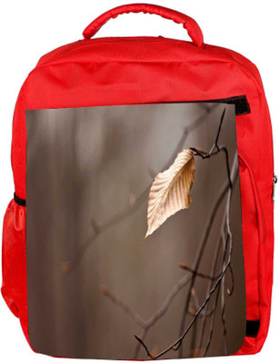 

Snoogg Eco Friendly Canvas Dying Leaf Designer Backpack Rucksack School Travel Unisex Casual Canvas Bag Bookbag Satchel 5 L Backpack(Red)