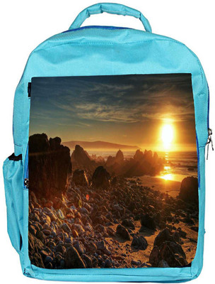 

Snoogg Eco Friendly Canvas White Stones Designer Backpack Rucksack School Travel Unisex Casual Canvas Bag Bookbag Satchel 5 L Backpack(Blue)