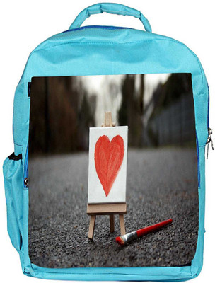 

Snoogg Eco Friendly Canvas Painted Heart Designer Backpack Rucksack School Travel Unisex Casual Canvas Bag Bookbag Satchel 5 L Backpack(Blue)