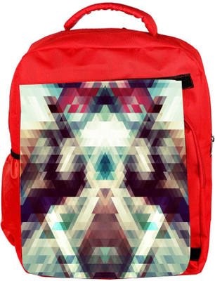 

Snoogg Eco Friendly Canvas Triangle Mosaic Abstract Designer Backpack Rucksack School Travel Unisex Casual Canvas Bag Bookbag Satchel 5 L Backpack(Red)