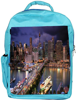 

Snoogg Eco Friendly Canvas Abstract Buildings At Night Designer Backpack Rucksack School Travel Unisex Casual Canvas Bag Bookbag Satchel 5 L Backpack(Blue)