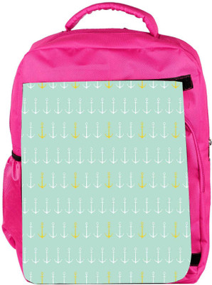 

Snoogg Eco Friendly Canvas Colourful Anchor Pattern Backpack Rucksack School Travel Unisex Casual Canvas Bag Bookbag Satchel 5 L Backpack(Pink)