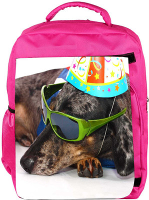 

Snoogg Eco Friendly Canvas A Dogs Life Having Fun At A Party Backpack Rucksack School Travel Unisex Casual Canvas Bag Bookbag Satchel 5 L Backpack(Pink)