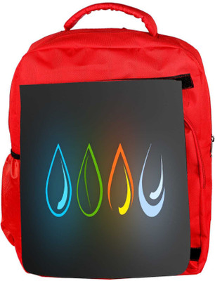 

Snoogg Eco Friendly Canvas The Four Elements Minimalistic Designer Backpack Rucksack School Travel Unisex Casual Canvas Bag Bookbag Satchel 5 L Backpack(Red)