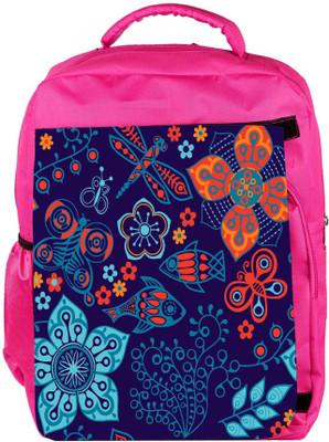 

Snoogg Eco Friendly Canvas Colorful Floral Seamless Pattern In Cartoon Style Seamless Pattern Backpack Rucksack School Travel Unisex Casual Canvas Bag Bookbag Satchel 5 L Backpack(Pink)